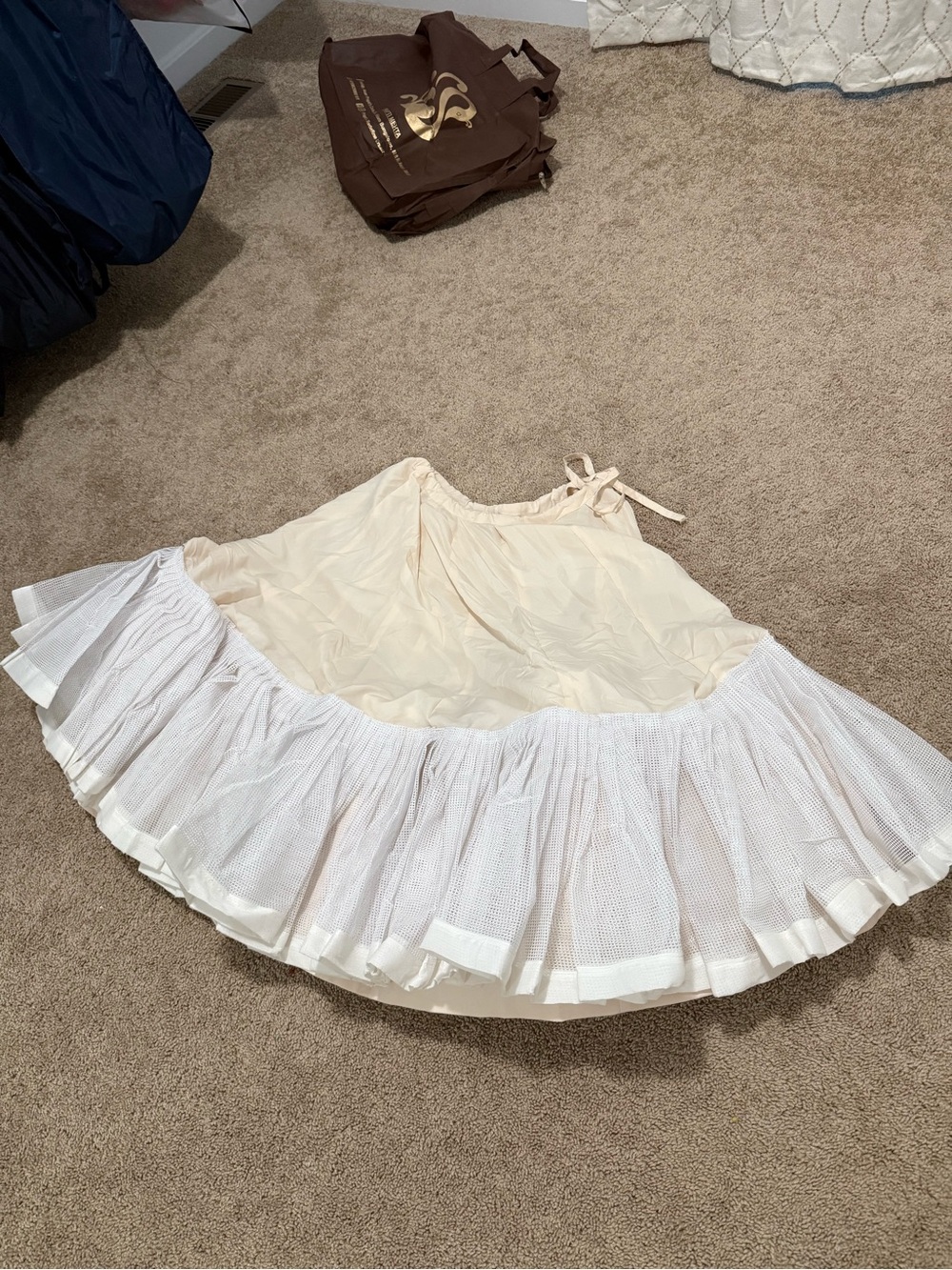 Women's Cream Tiered Tulle Under Skirt/ Can-Can - Lightweight Layered Design